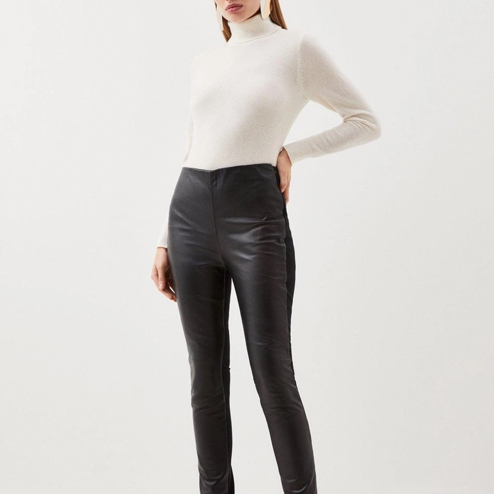Karen Millen - Faux Leather And Ponte Legging